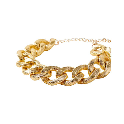 Pimp Textured Chain Link Bracelet GOLD