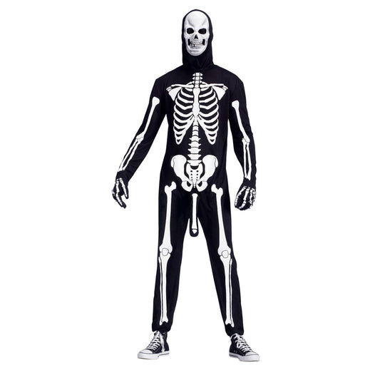 Adult Skeleboner One Piece Costume BLACK