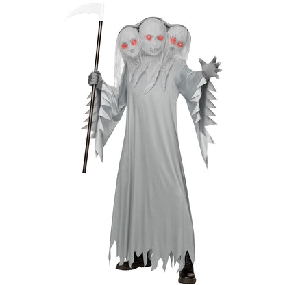Adult Light-Up Three Headed Ghostly Soul Costume GRAY