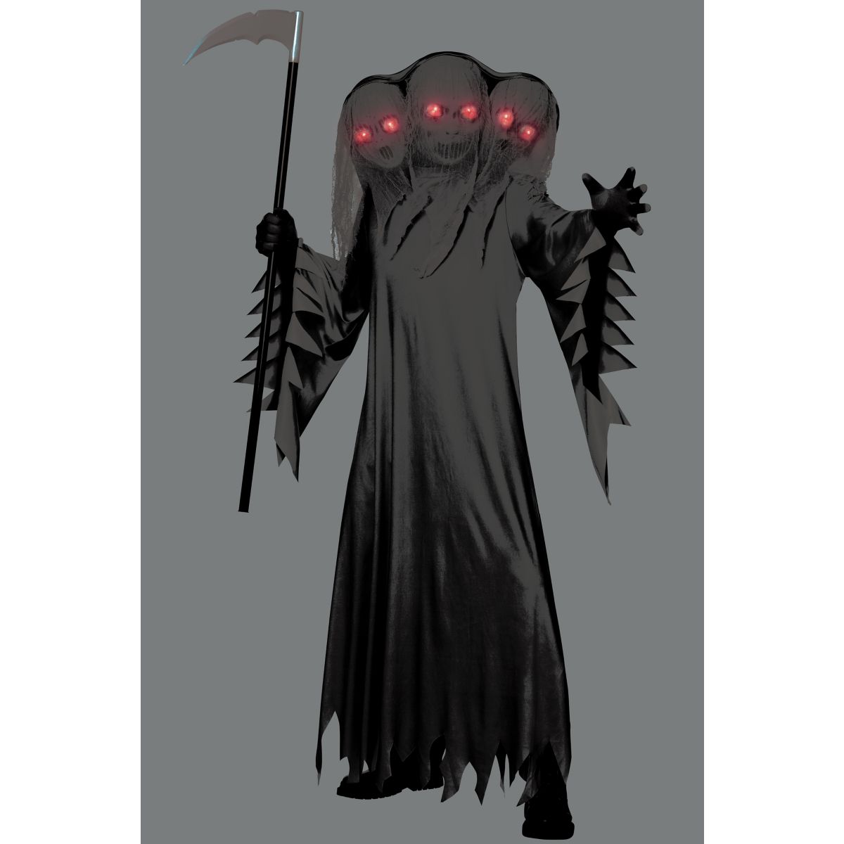 Adult Light-Up Three Headed Ghostly Soul Costume GRAY