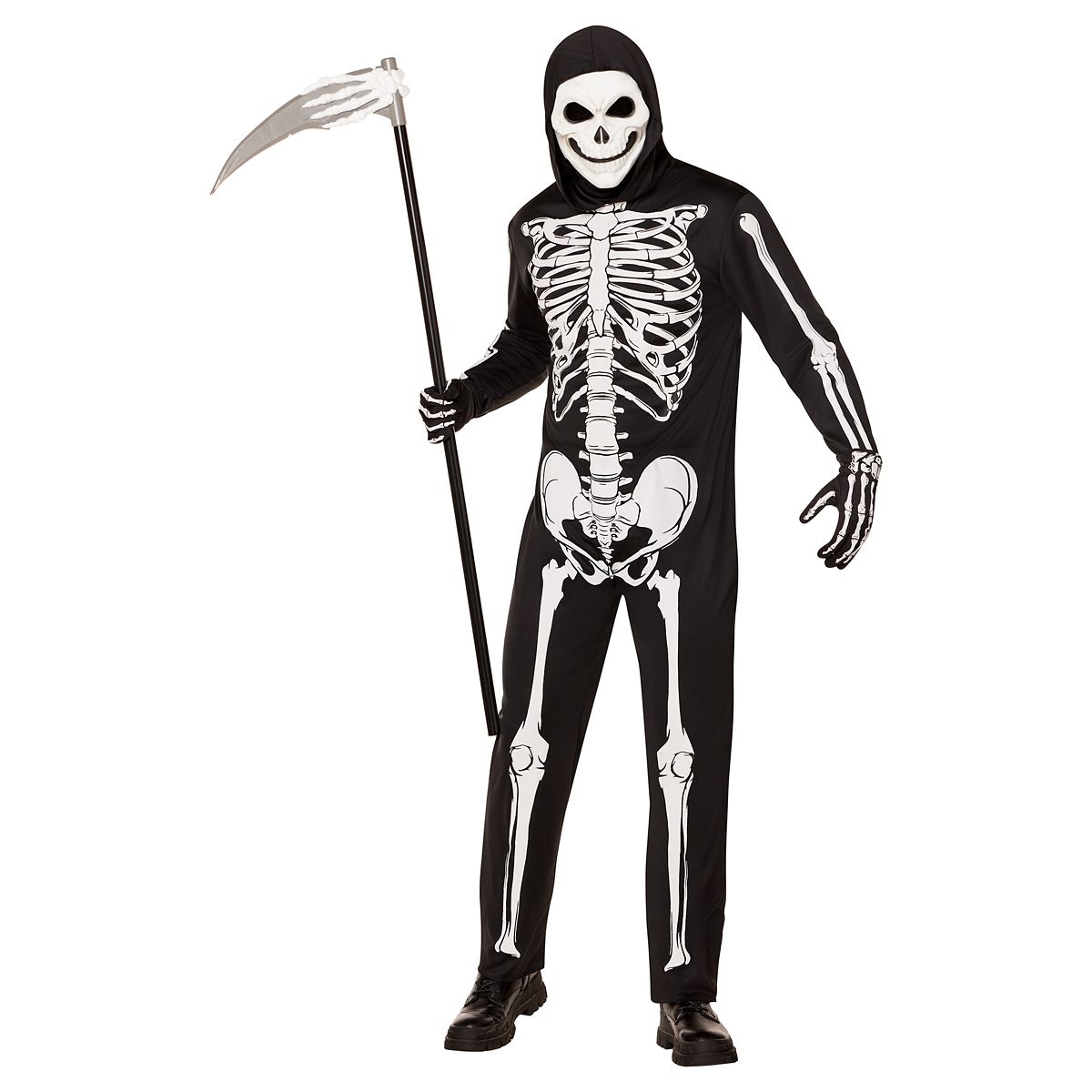 Adult Skeleton Jumpsuit BLACK AND WHITE