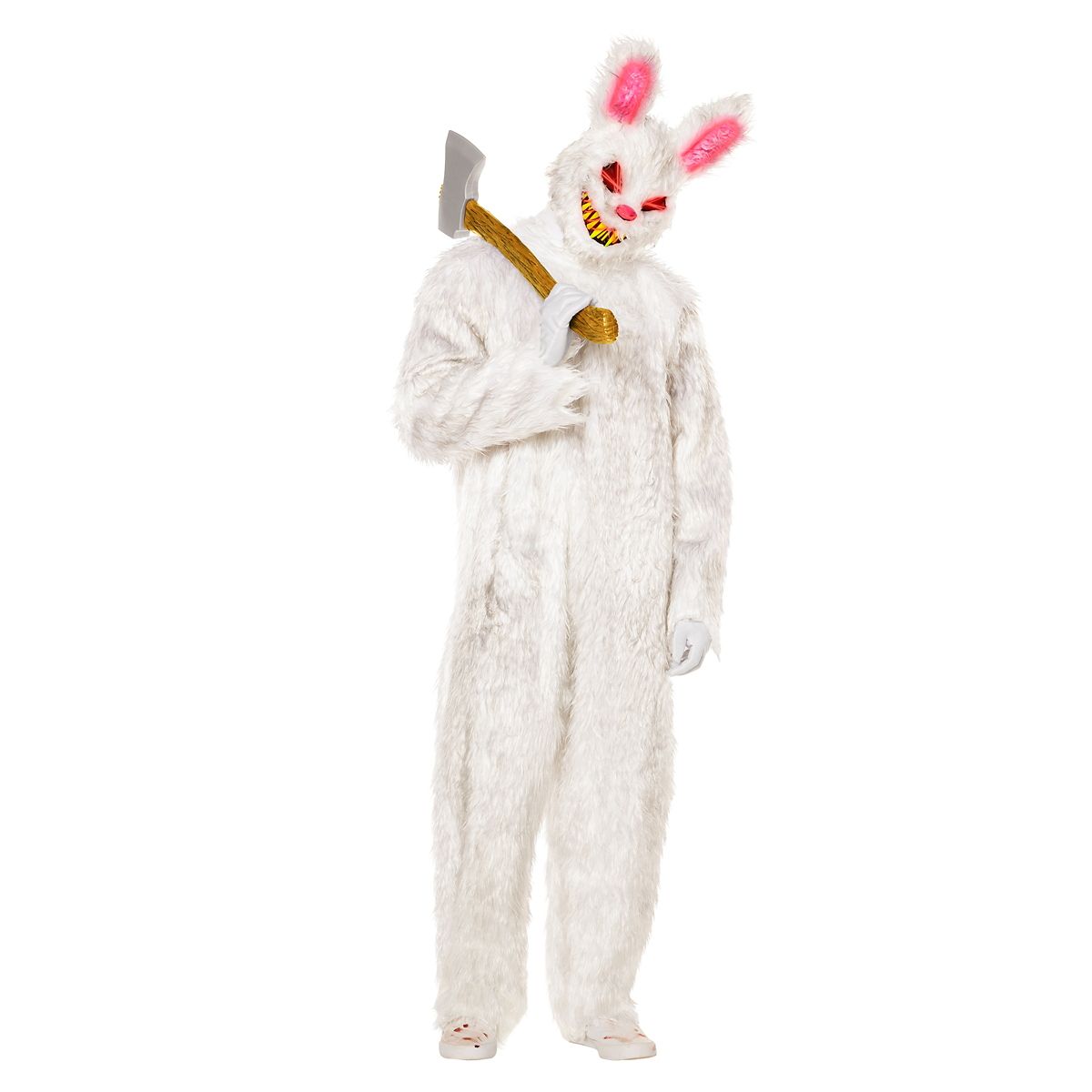 Adult LED Wire Evil Bunny Costume WHITE