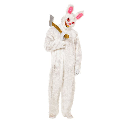 Adult LED Wire Evil Bunny Costume WHITE