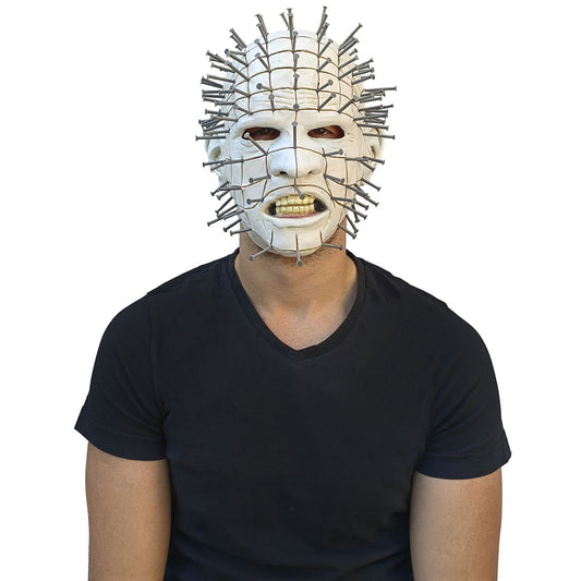 Adult Hellraiser Pinhead Full Mask WHITE/GREY