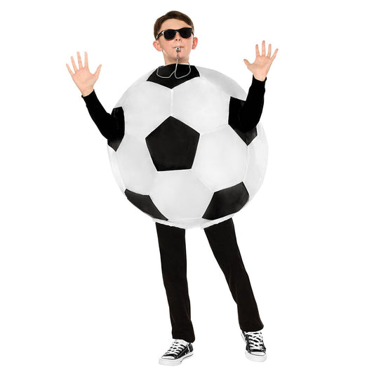 Kids Soccer Ball Inflatable Costume BLACK AND WHITE
