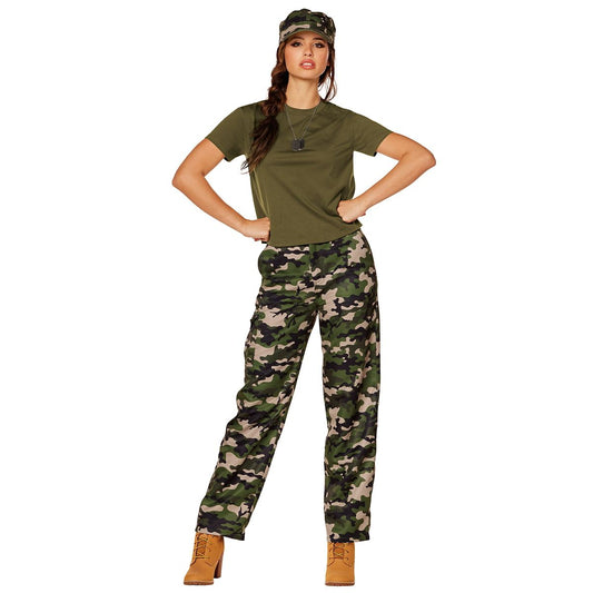 Adult Cadet Military Costume GREEN - MULTI