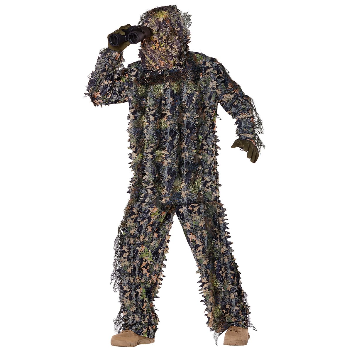 Adult Ghillie Suit Costume BLACK AND GREEN