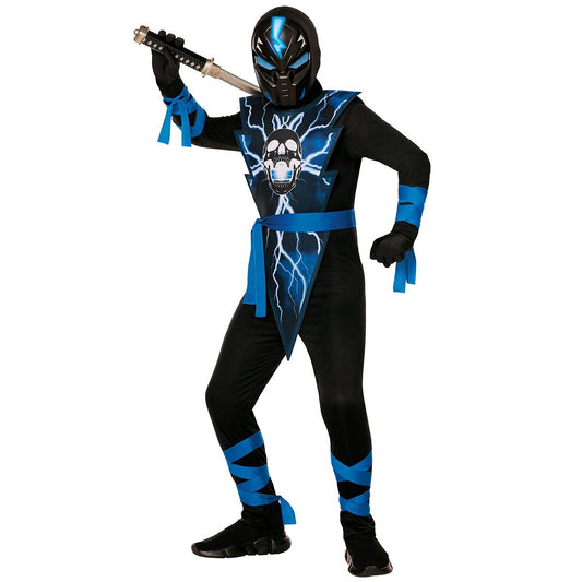 Kids Electrified Ninja Costume BLACK AND  BLUE
