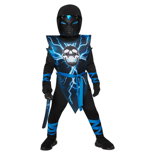Toddler Electrified Ninja Costume BLACK AND  BLUE