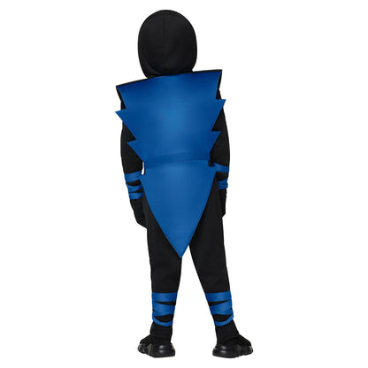 Toddler Electrified Ninja Costume BLACK AND  BLUE