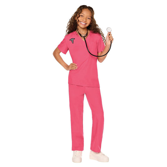 Kids Pink Medical Scrubs Costume PINK