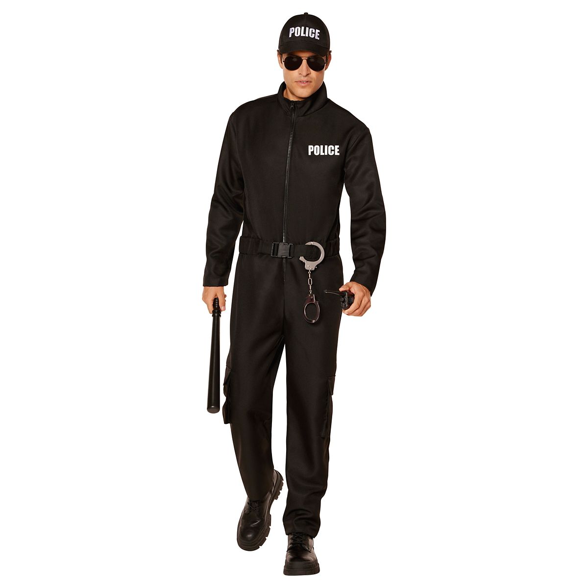 Adult Police Jumpsuit Costume BLACK