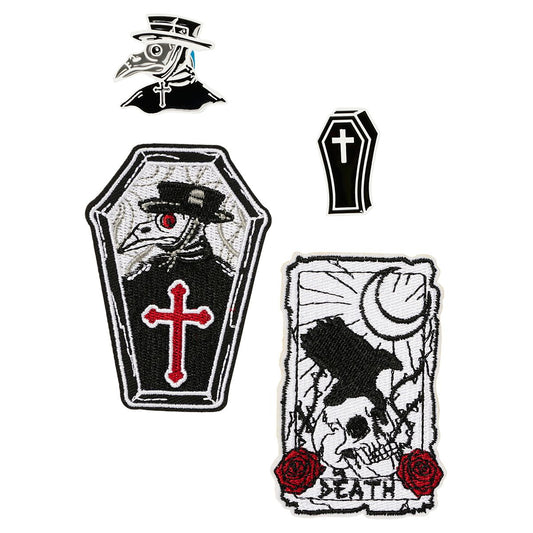 Plague Doctor Patch and Pin Set BLACK