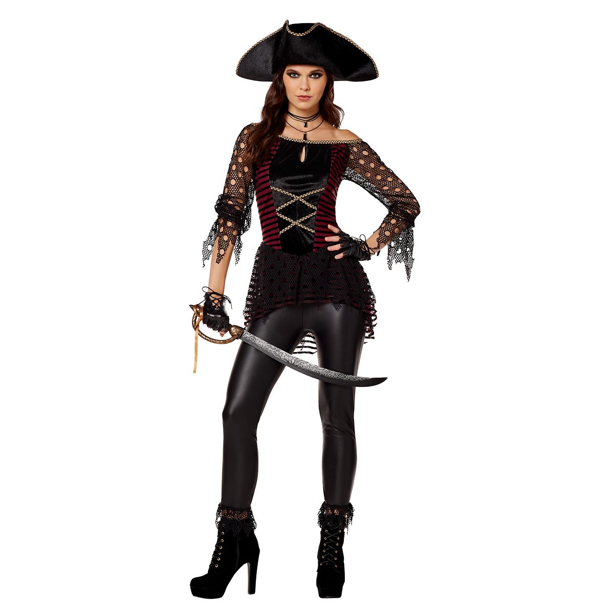 Adult Dark Pirate Costume BLACK