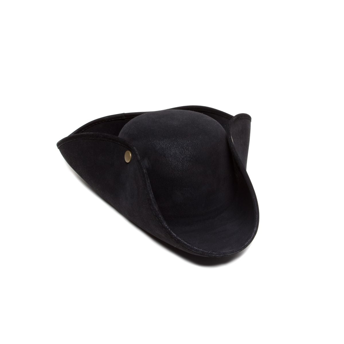 Black Tri Point Pirate Hat - Deluxe BLACK