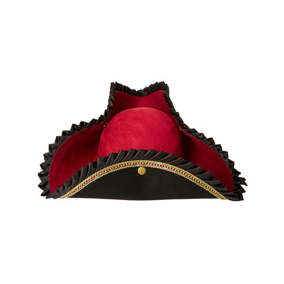 Ruffle Pirate Hat Deluxe BLACK AND RED