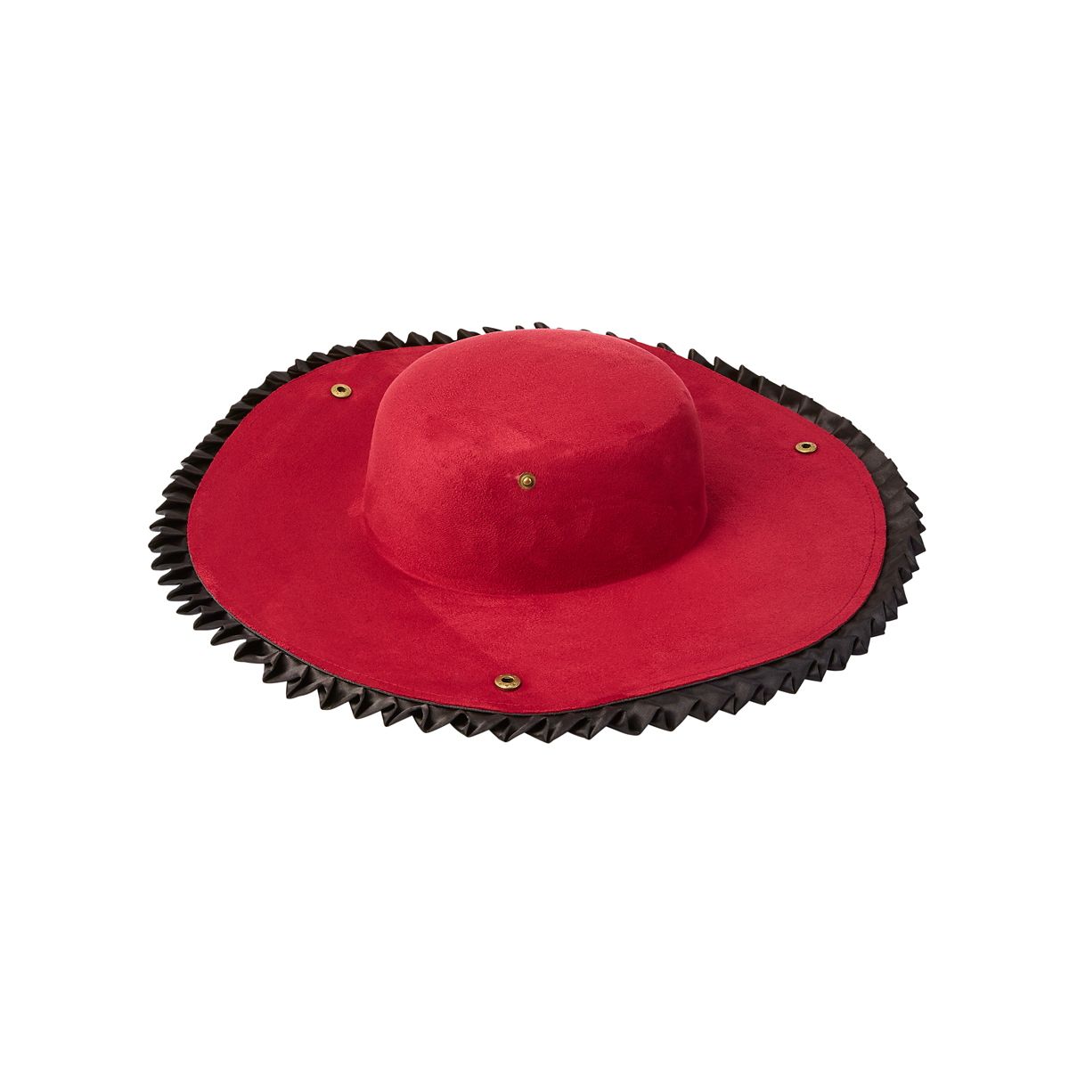 Ruffle Pirate Hat Deluxe BLACK AND RED
