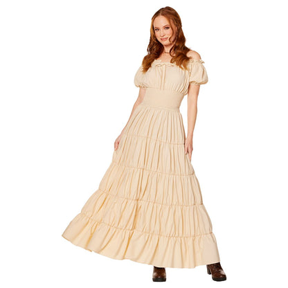 Adult Beige Peasant Dress BEIGE