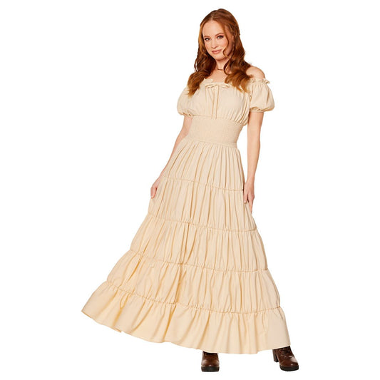 Adult Beige Peasant Dress BEIGE