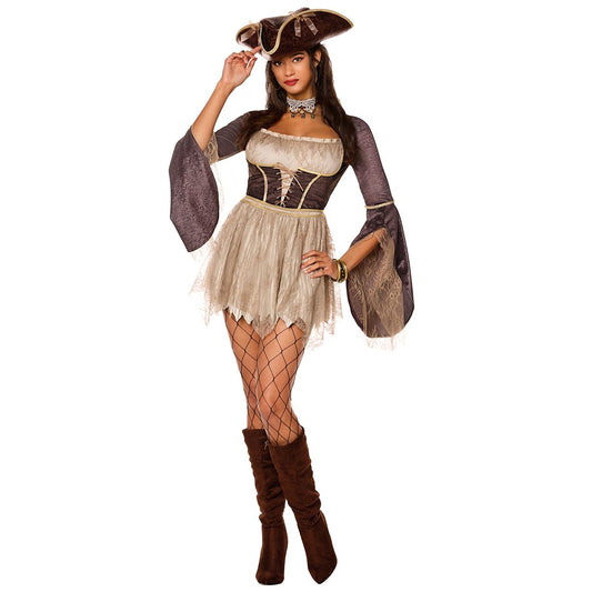 Adult Mariner Mistress Dress Costume LIGHT BROWN