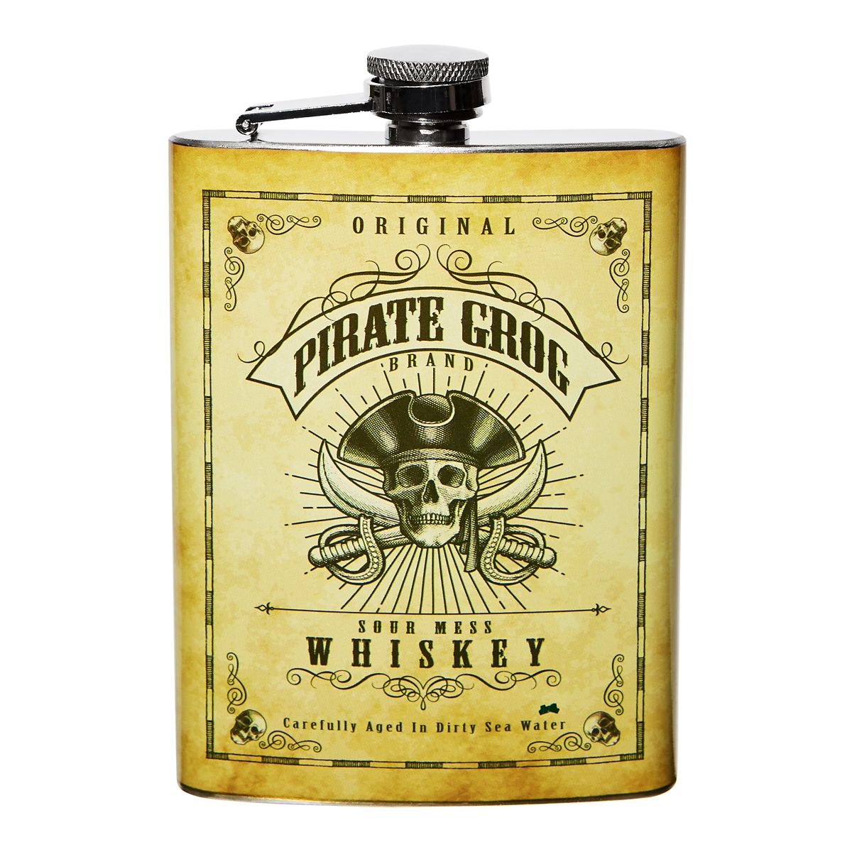 Pirate Flask - 8 oz. SILVER