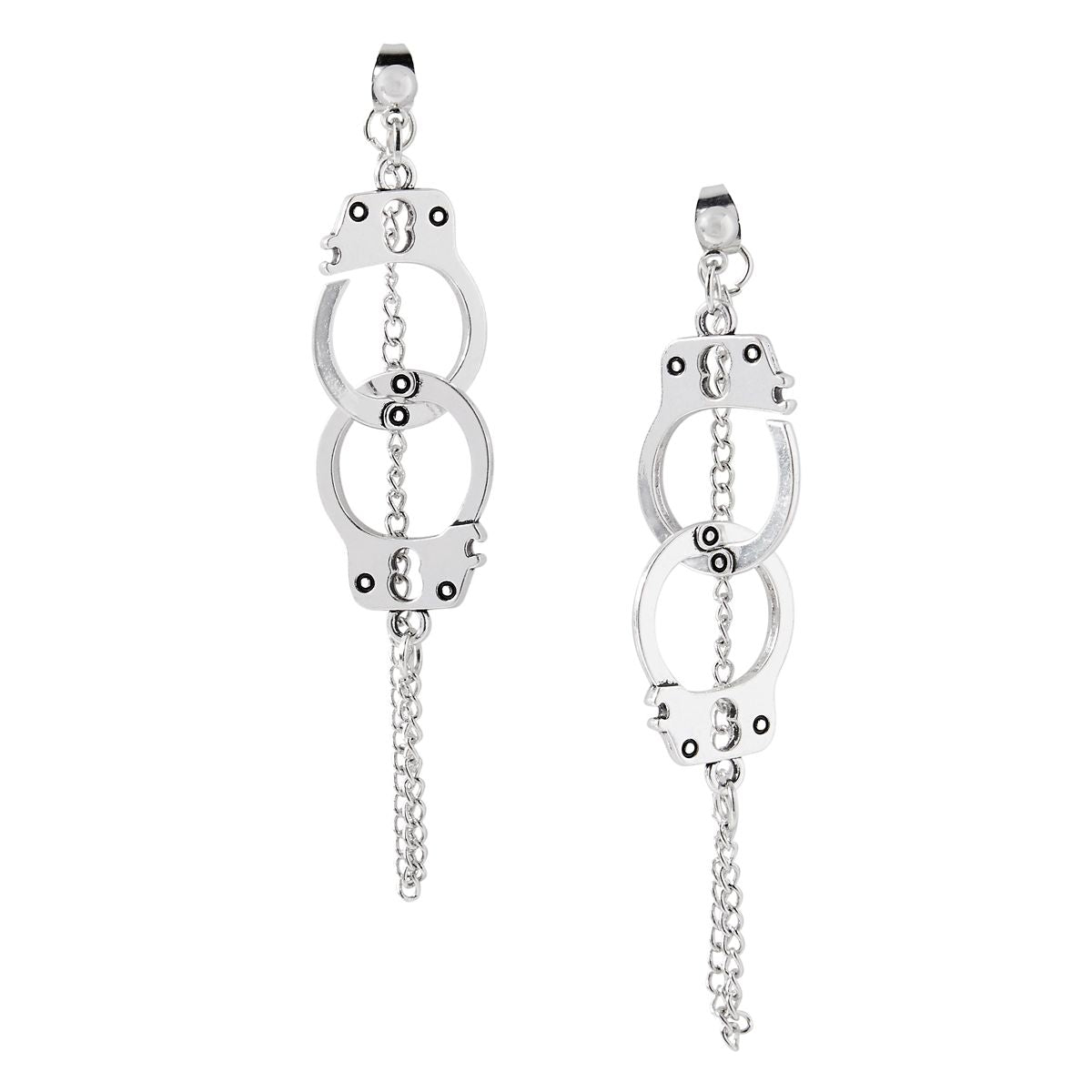 Handcuff Silver Earrings