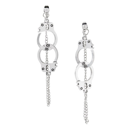 Handcuff Silver Earrings