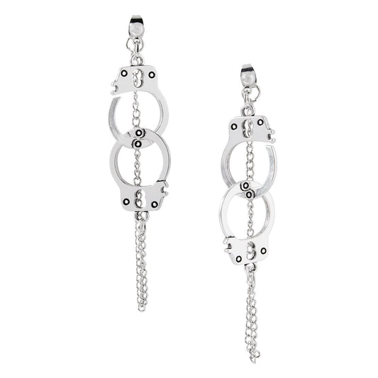 Handcuff Silver Earrings