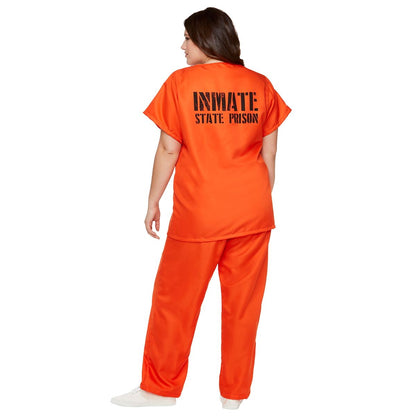 Adult Got Busted Orange Prisoner Costume ORANGE