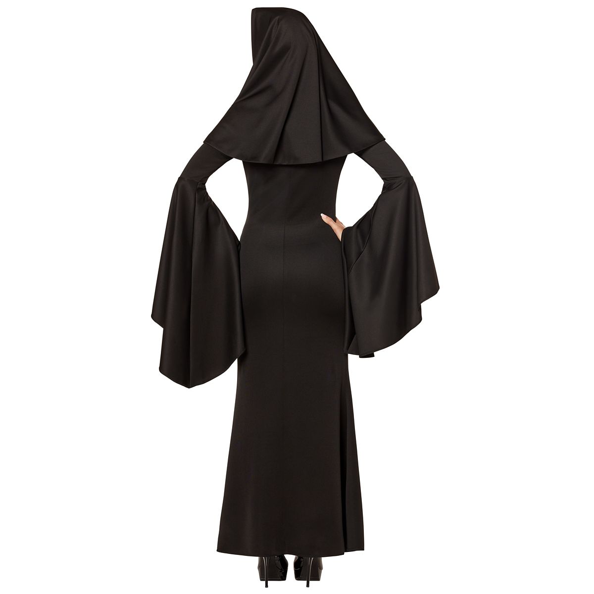 Adult Long Sexy Nun Costume BLACK