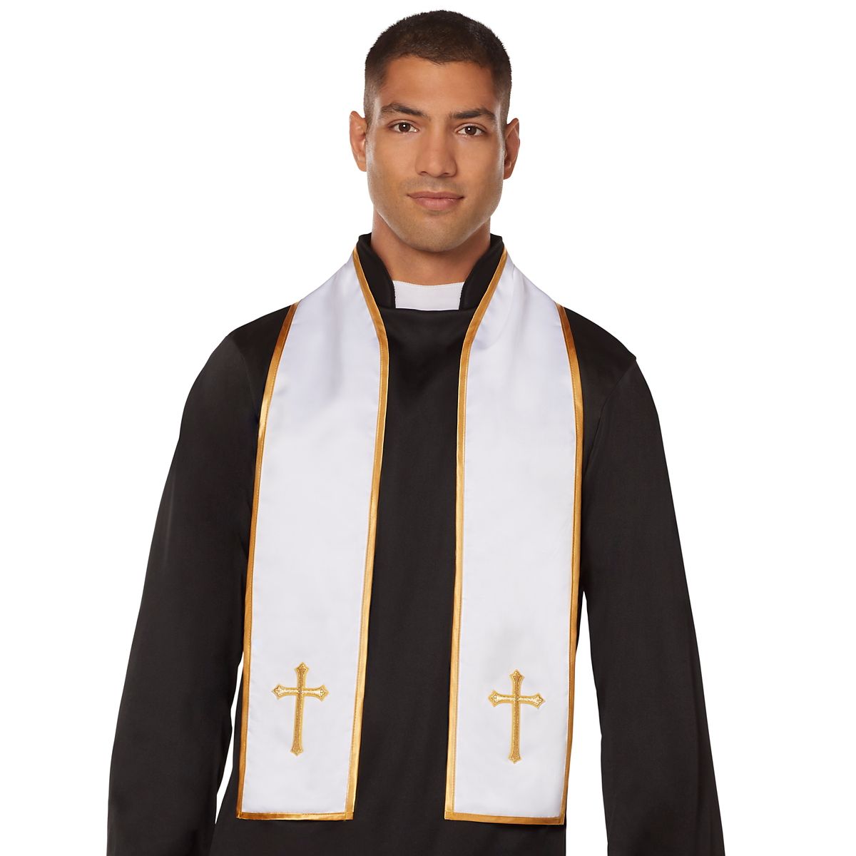 Gold Cross Scarf GOLD AND WHITE