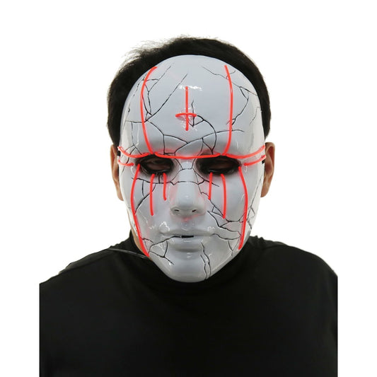 Light-Up EL Wire Evil Priest Half Mask