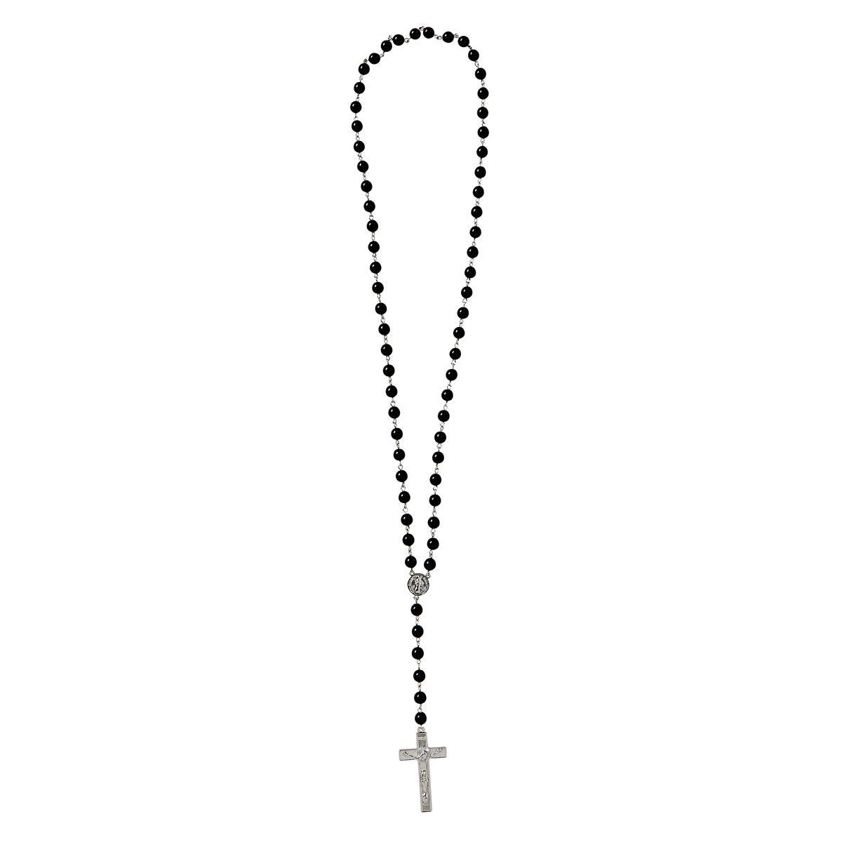 Rosary Bead Necklace BLACK