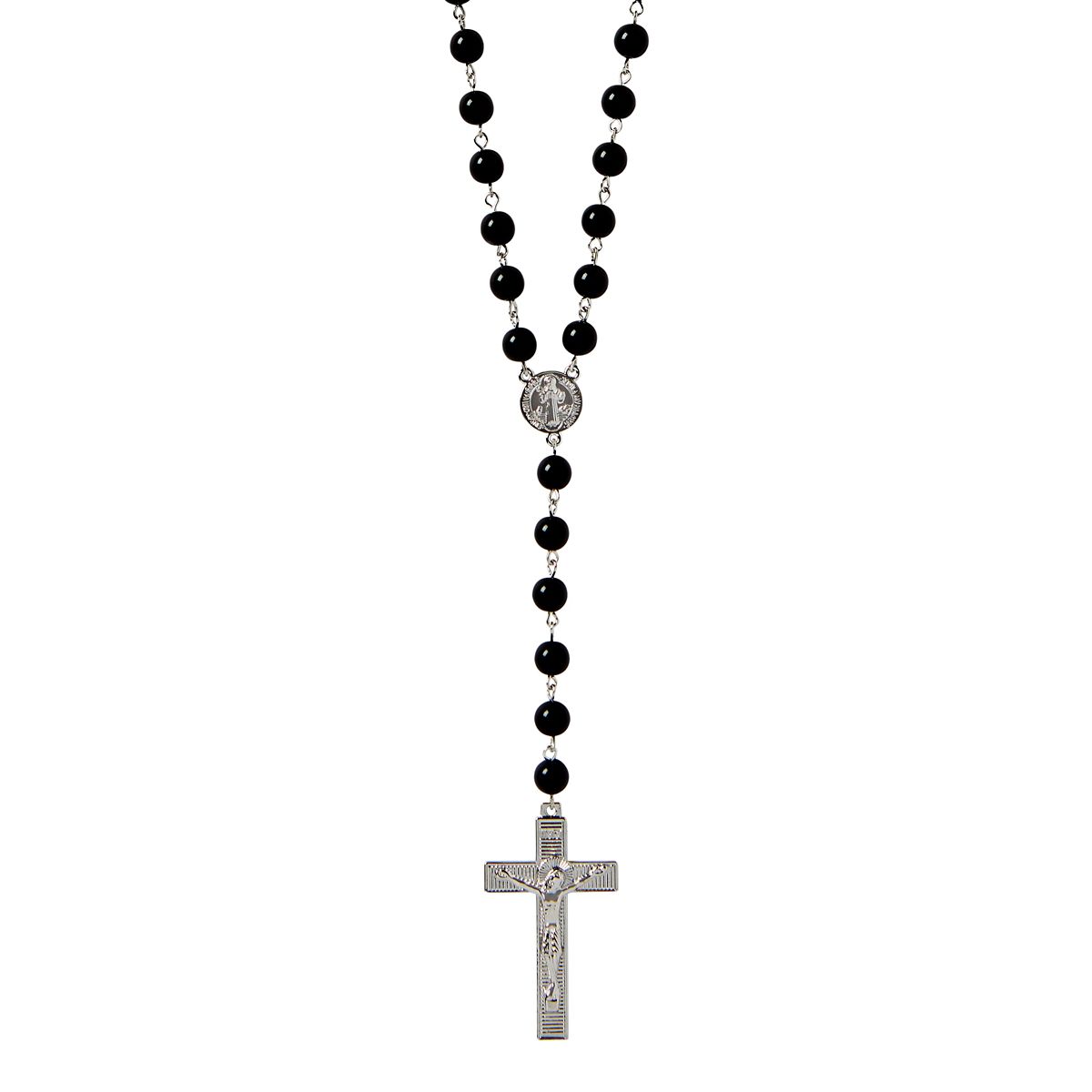 Rosary Bead Necklace BLACK