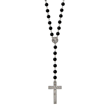 Rosary Bead Necklace BLACK