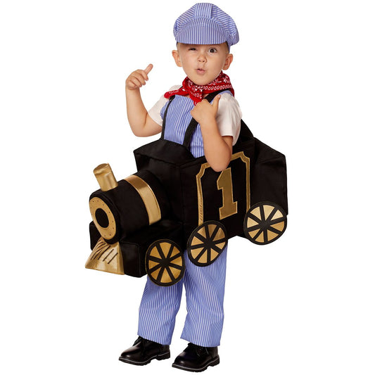 Toddler Ride-Along Train and Conductor Costume MULTI-COLOR