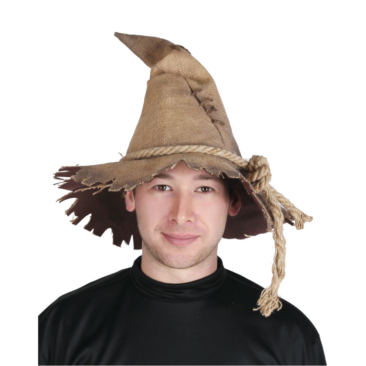 Burlap Scarecrow Hat BROWN