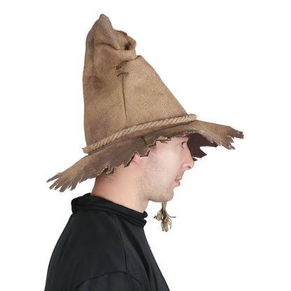 Burlap Scarecrow Hat BROWN