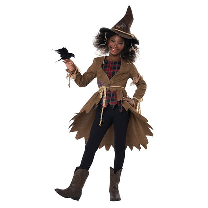 Kids Hay Girl Scarecrow Costume BROWN