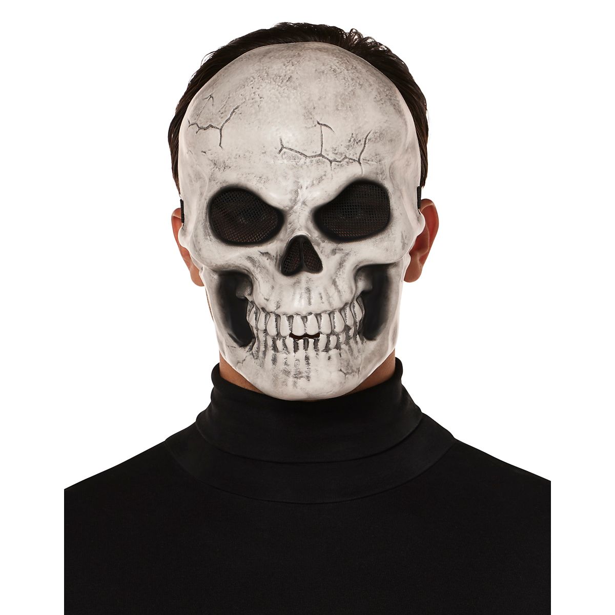 Sinister Skeleton Half Mask WHITE/GREY