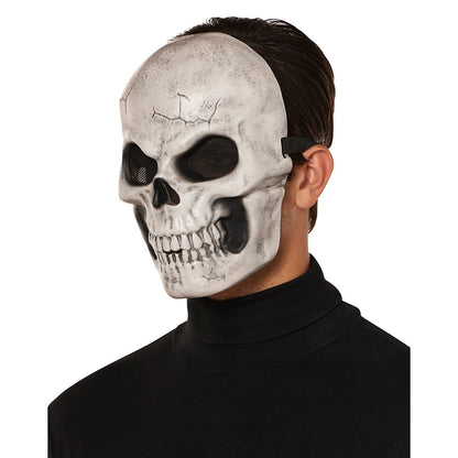 Sinister Skeleton Half Mask WHITE/GREY