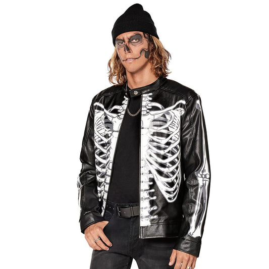 Adult Skeleton Moto Jacket BLACK