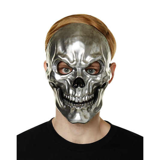 Silver Metallic Skull Half Mask