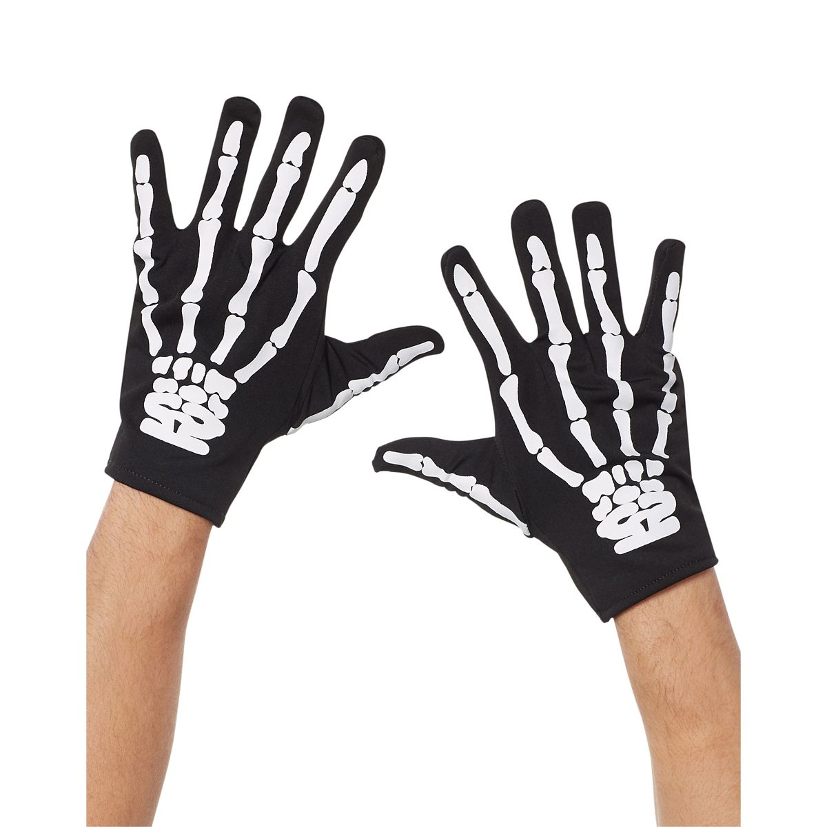Black Skeleton Gloves BLACK AND WHITE