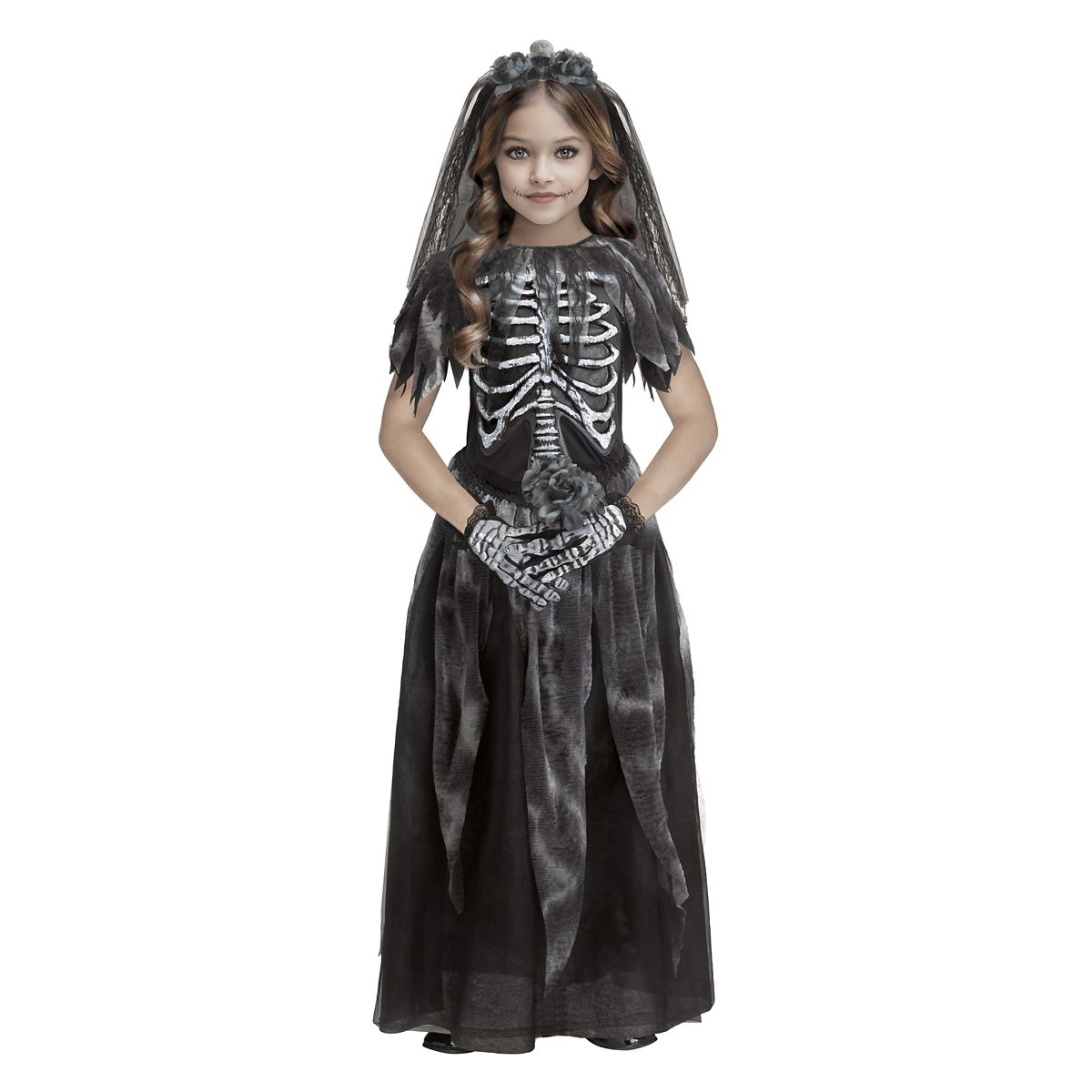 Kids Bone Bride Costume BLACK