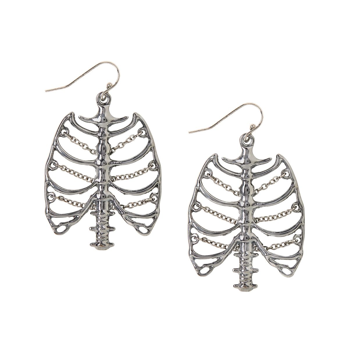 Skeleton Rib Cage Earrings BLACK