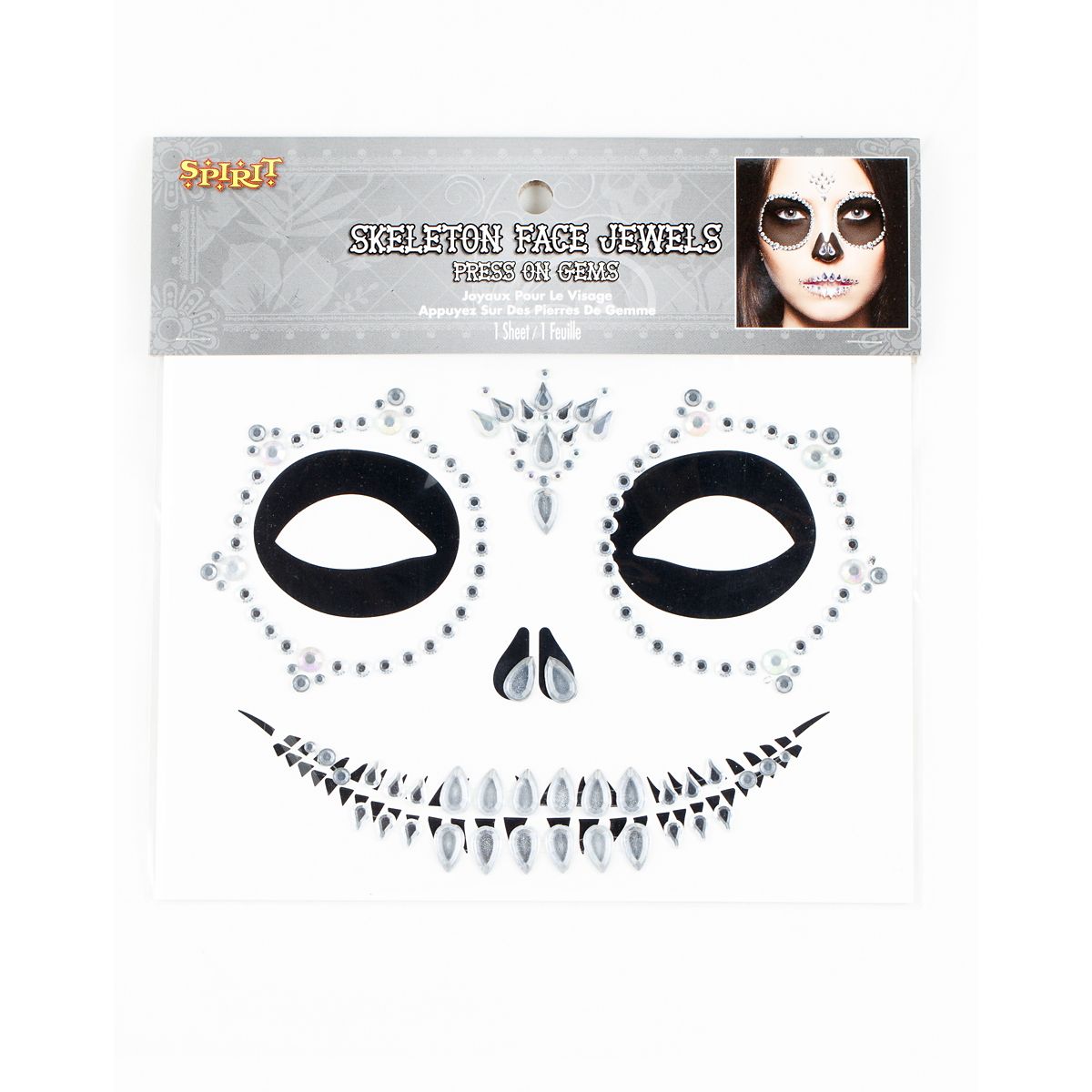 Skeleton Face Jewels CLEAR