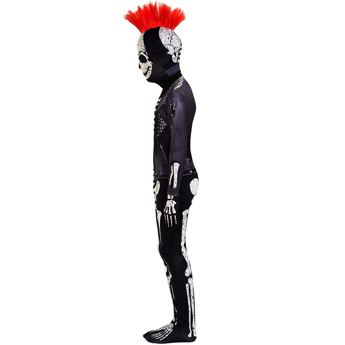 Kids Punk Skeleton Skin Suit Costume BLACK