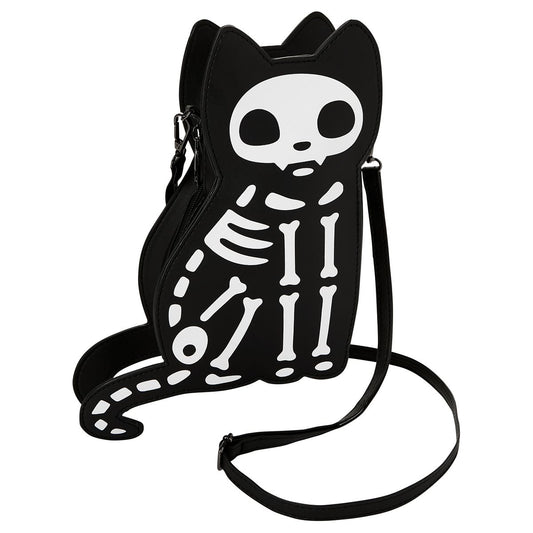 SkeleCat Crossbody Bag BLACK AND WHITE