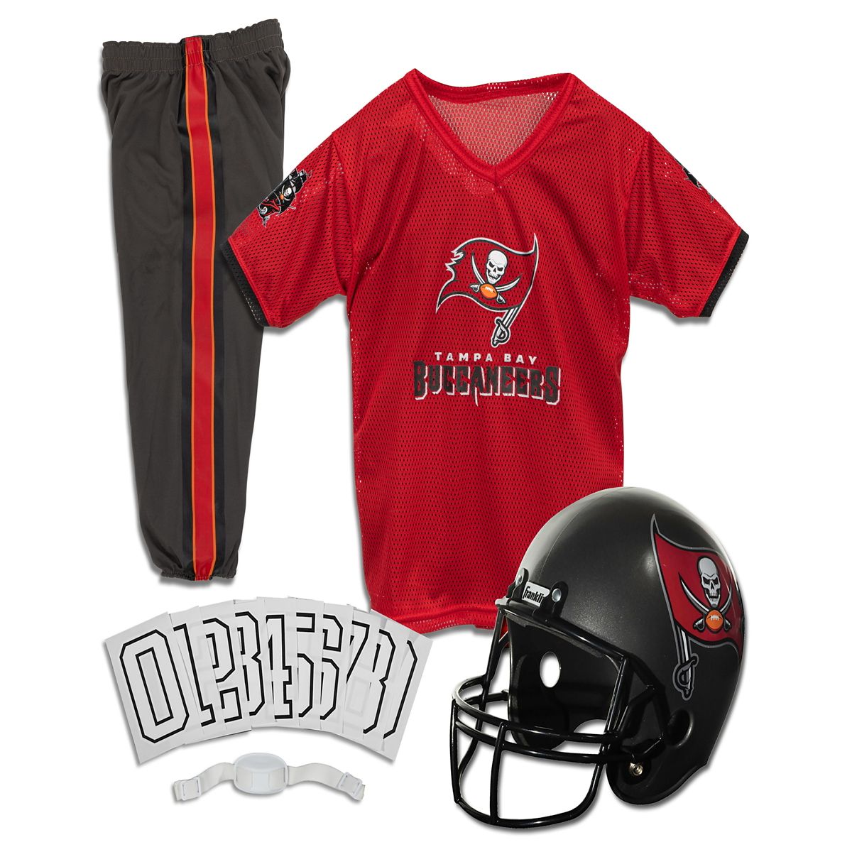Kids Tampa Bay Buccaneers NFL Uniform Costume Deluxe - Franklin Sports RED/WHITE/BLACK